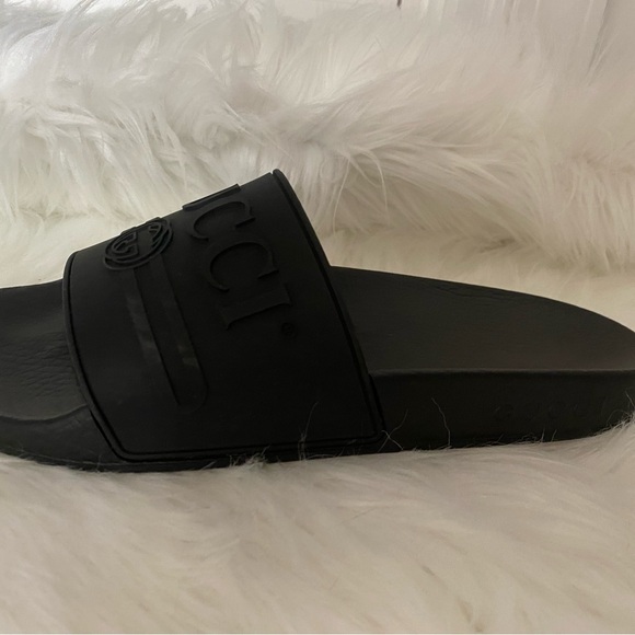 Gucci Logo Slide Rubber Black. Size 8 - Picture 11 of 16